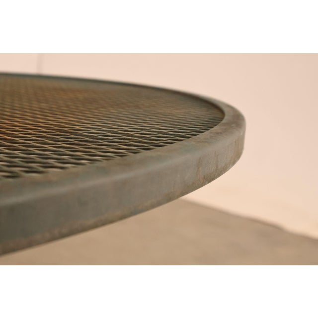Vintage Wrought Iron Round Patio Table And Four Chairs Set For Sale - Image 9 of 18