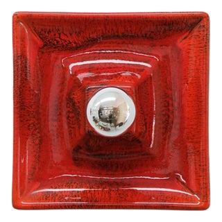 Kaiser Leuchten Vintage Wall Lights, Red Ceramics, Germany, 1970 For Sale