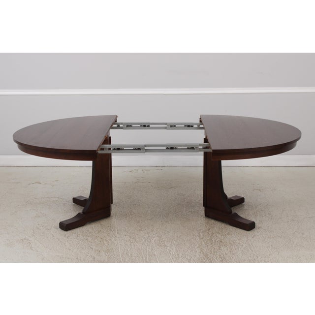 Stickley Mission Oak Large Round Dining Room Table For Sale - Image 10 of 18