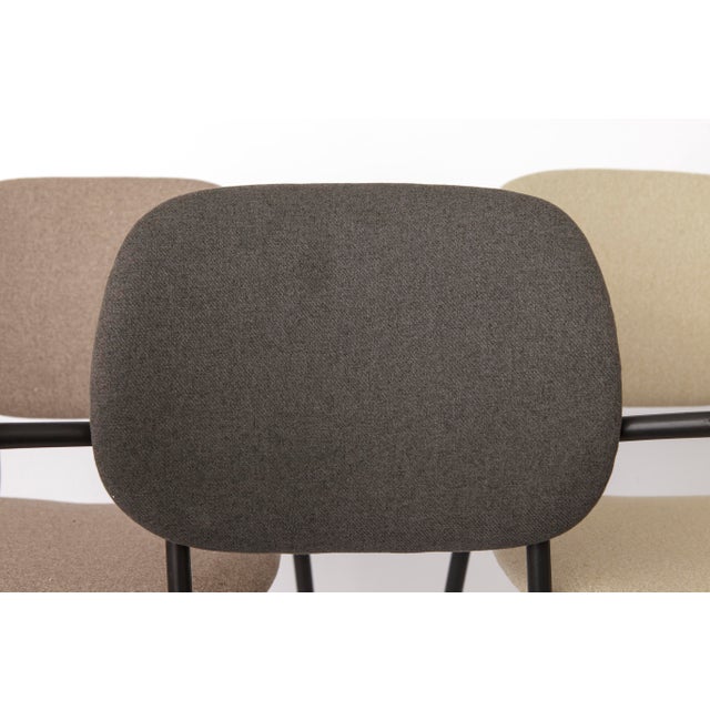 Yellow Vintage German Armchairs in Metal Frame with Wood Arms, 1950s, Set of 4 For Sale - Image 8 of 10