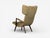 Brown Danish Cabinetmaker, Wingback Chair, Beech, Fabric, Denmark, 1950s For Sale - Image 8 of 10