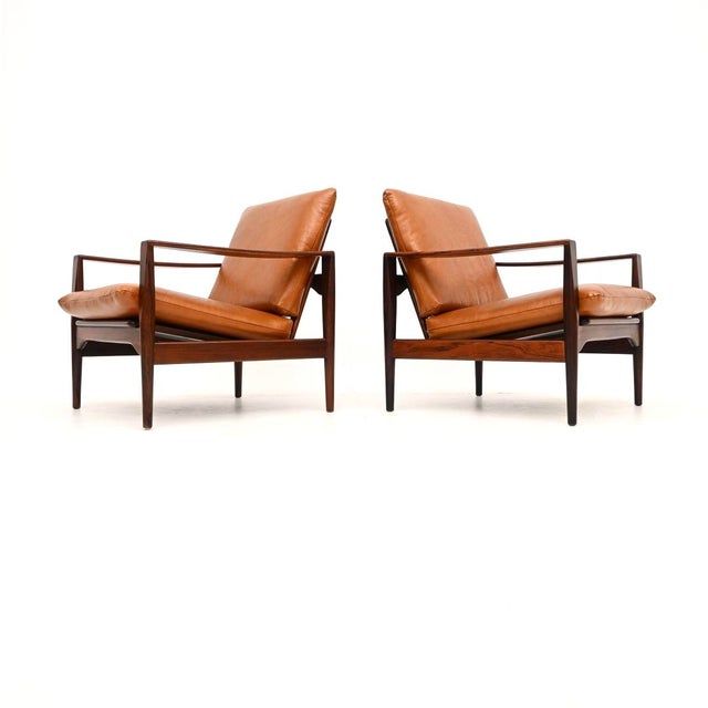 Vintage Danish Leather Chairs by Niels Koefoed for Koefoeds Hornslet, 1960, Set of 2 For Sale - Image 6 of 11