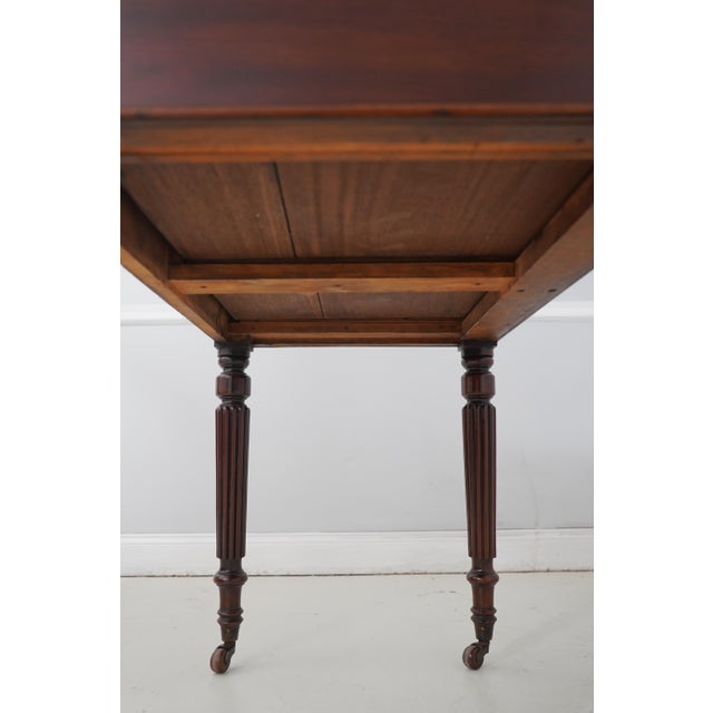 English Antique 2 Drawer Mahogany Leather Top Writing Desk For Sale - Image 17 of 17