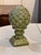 1950s Pair of Green Glazed Ceramic Artichoke Finials on Plinths For Sale - Image 6 of 7