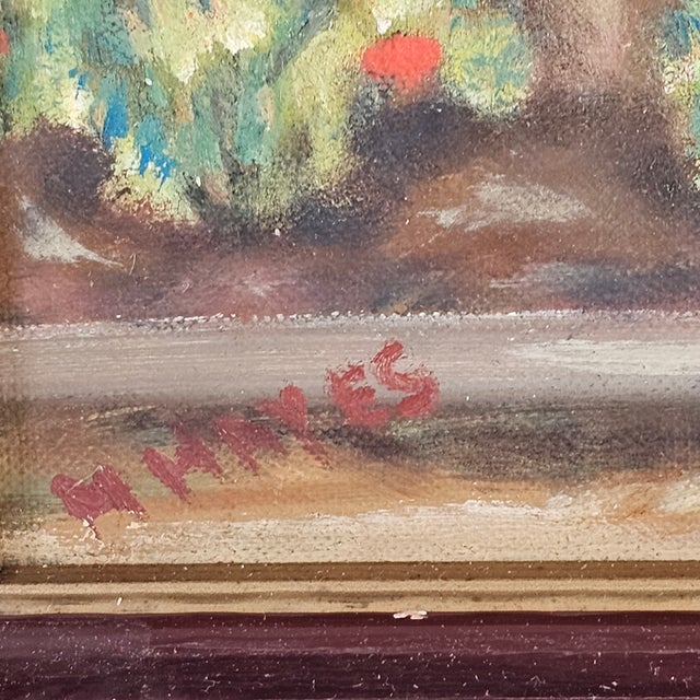 Garden Stairs Painting Signed 18.5" X 14.75" For Sale In San Francisco - Image 6 of 9