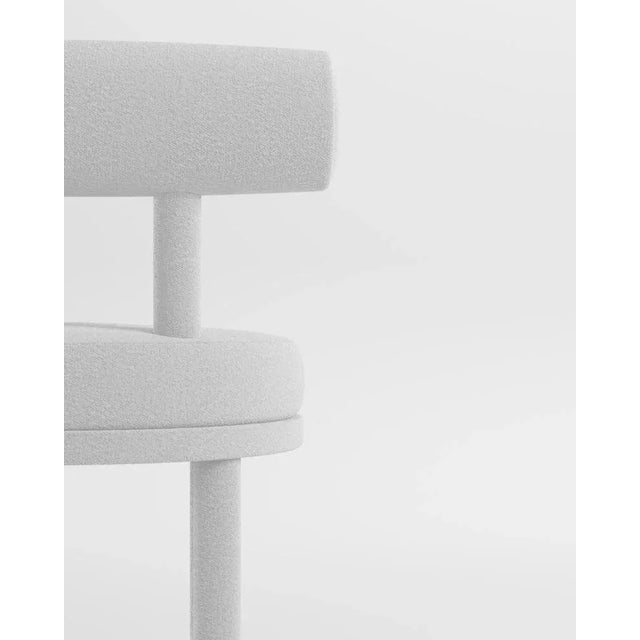 Modern Collector Moca Chair in Boucle White Blue by Studio Rig For Sale - Image 3 of 5