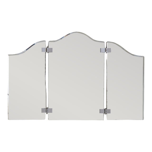 French Art Deco Triptych Vanity or Wall Mirror, 1930s For Sale