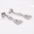 Silver Pair of Art Deco 14k White Gold & Natural Diamond Drop Earrings For Sale - Image 8 of 9