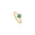 Modern 14k Yellow Gold Three Stone Ring Size 7 With Oval Cut Natural Emerald & Diamond For Sale - Image 3 of 13