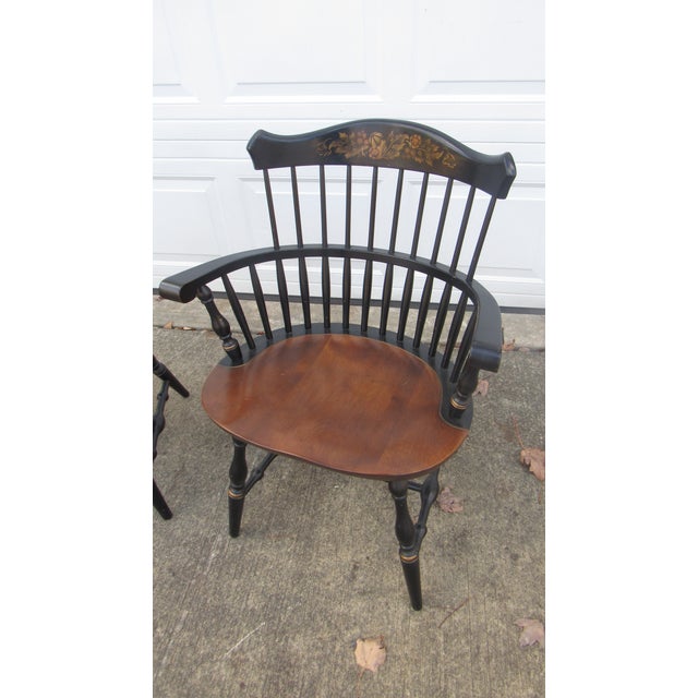 ​Item: Pair Hitchcock Chairs Details: Farmhouse Style Stenciled Traditional Design Signed Hitchcock Great Base...