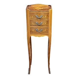 Louis XV Bedside Table in Rosewood and Oak, 1970s For Sale