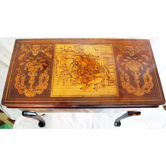 Queen Anne Late 18th Century Dutch Triple Fliptop Game Table Desk For Sale - Image 3 of 12