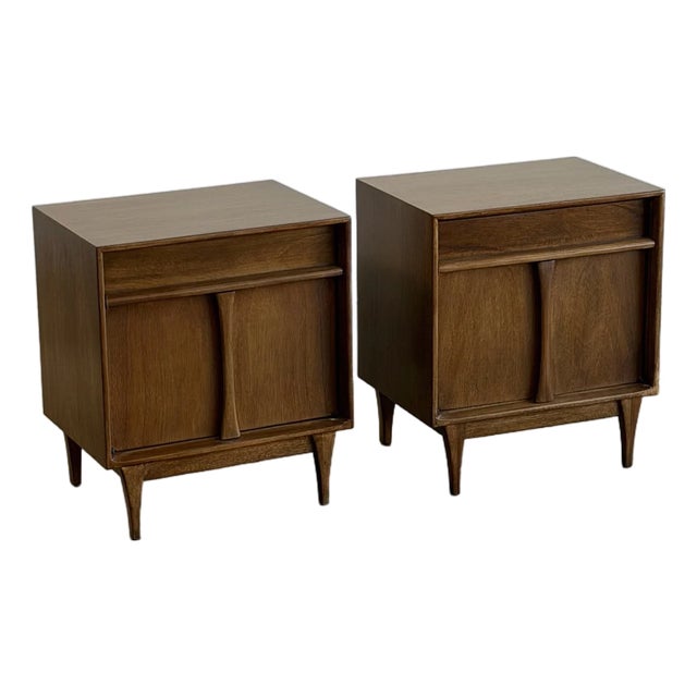 Mid 20th Century Sculptural Nightstands, A Pair For Sale