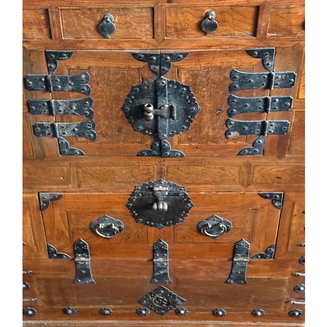 Antique Korean Two-Level Wood Chest Jeon-Ju Jang For Sale - Image 9 of 18