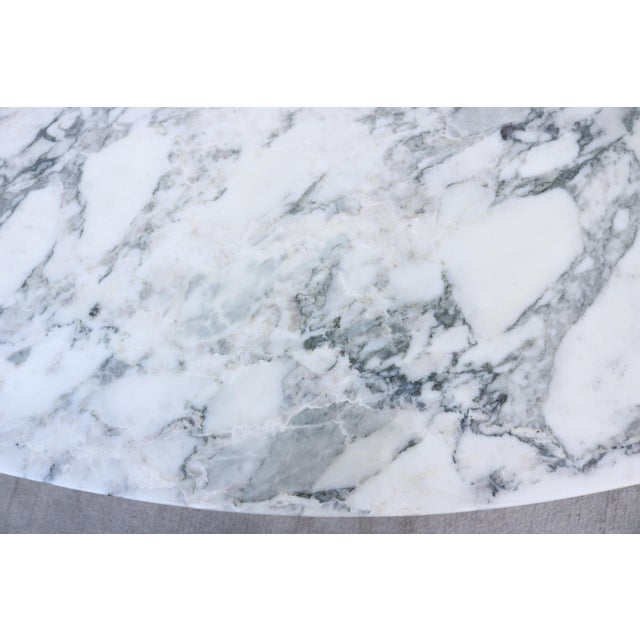 Mid-Century Florence Knoll Oval Dining Table Desk 78" Arabescato Marble, 2008 For Sale - Image 13 of 18