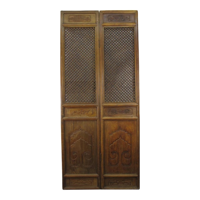 Pair of Lattice Screen Door Panel For Sale