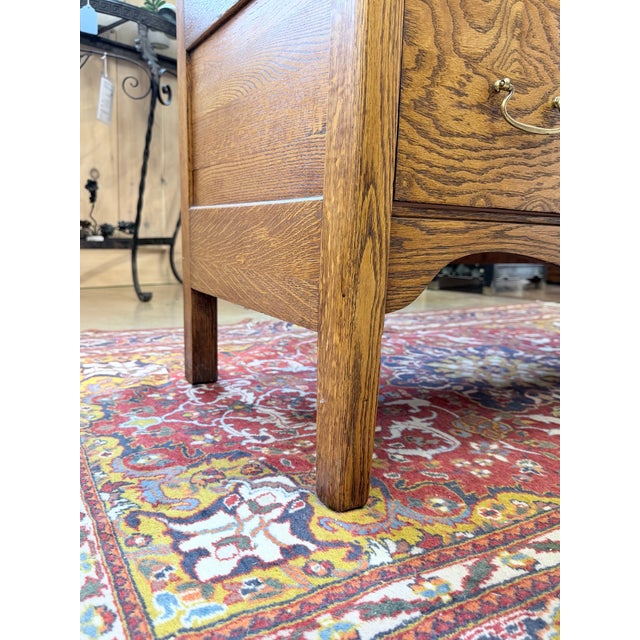 Antique Golden Oak Serpentine Front Dresser For Sale - Image 10 of 10