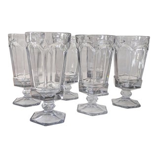 1980s Vintage Virginia Stemmed Iced Tea Glasses From Fostoria- Set of 6 For Sale