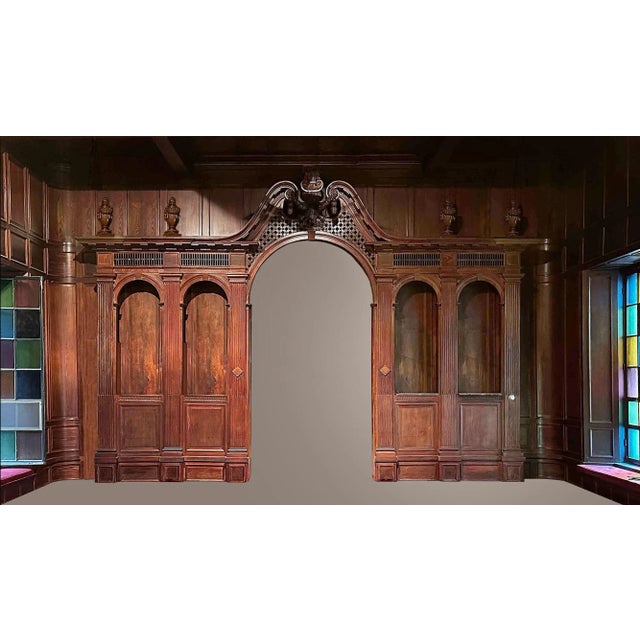 Antique Northern Red Pine Room End With Passageway For Sale - Image 4 of 6