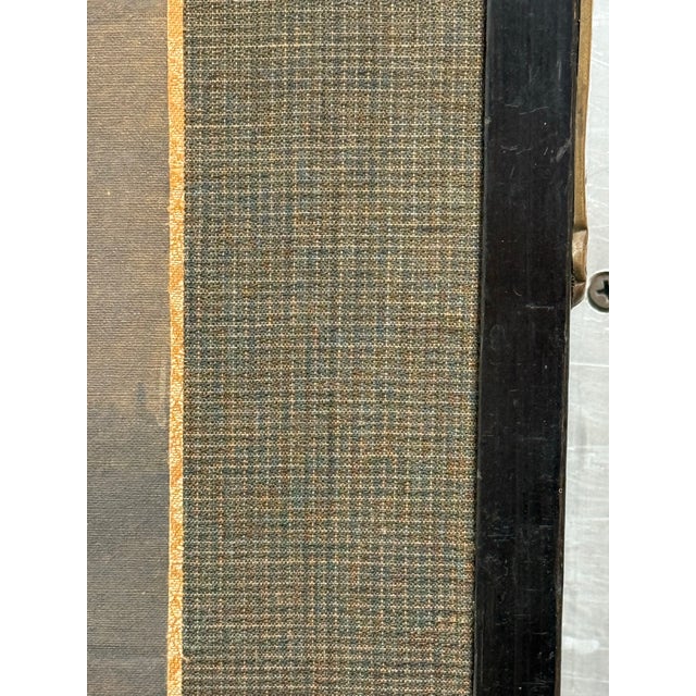 Wood Japanese Byōbu Four Panel Screen Divider, Antique For Sale - Image 7 of 12