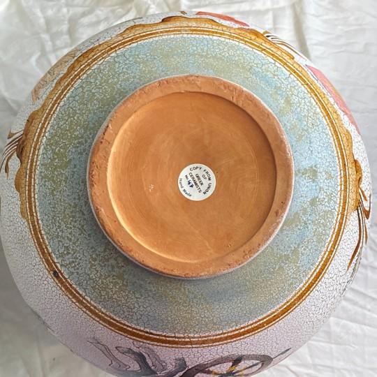 Ancient Greek Museum Reproduction Vase (12-Inch, Crackle Glaze, Uogc #47, Vessel, Hand-Made, Vintage, Late 20th Century Replica) For Sale - Image 15 of 18