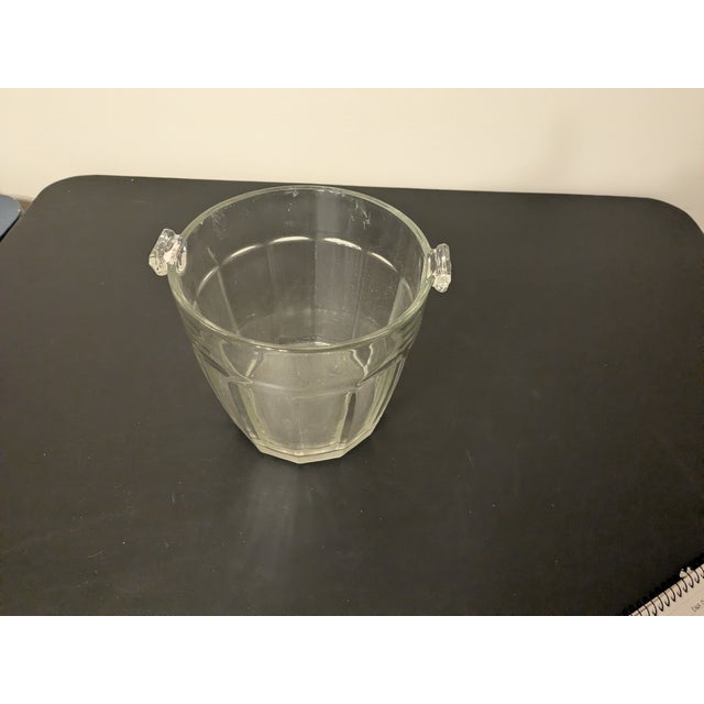 Vintage Mid-Century Clear Pressed Glass Water Pail Ice Bucket Set - 3 Pieces For Sale - Image 14 of 16