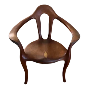 Sam Maloof Style "Female Form" Sculptural Walnut Modern Armchair