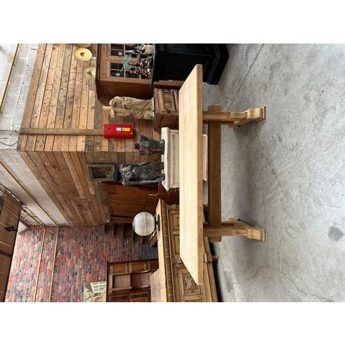 Solid Oak Farmhouse Table For Sale - Image 12 of 13