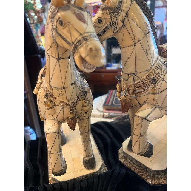 Vintage Chinese Tessellated Bone Horses Tang Dynasty Style For Sale - Image 13 of 13