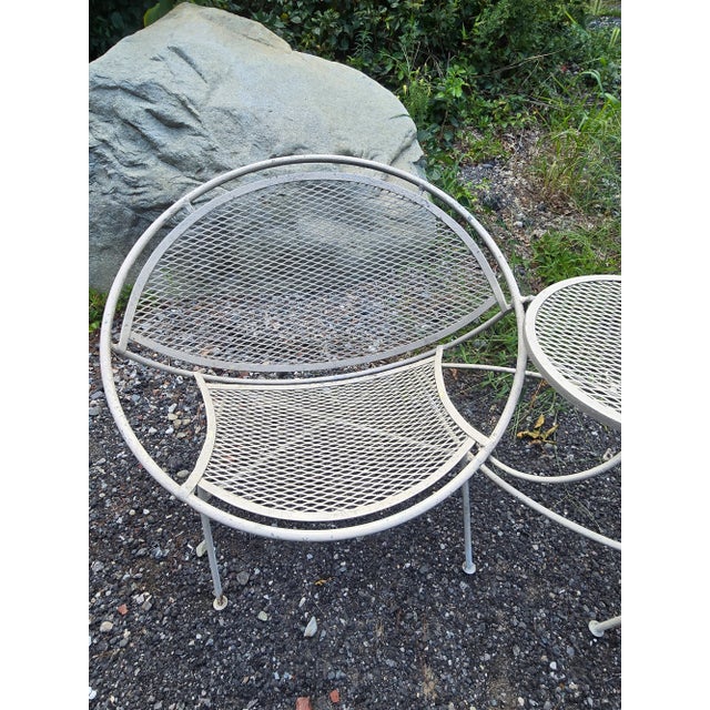 Attributed Vintage Salterini Wrought Iron Radar Chairs Set For Sale - Image 14 of 18