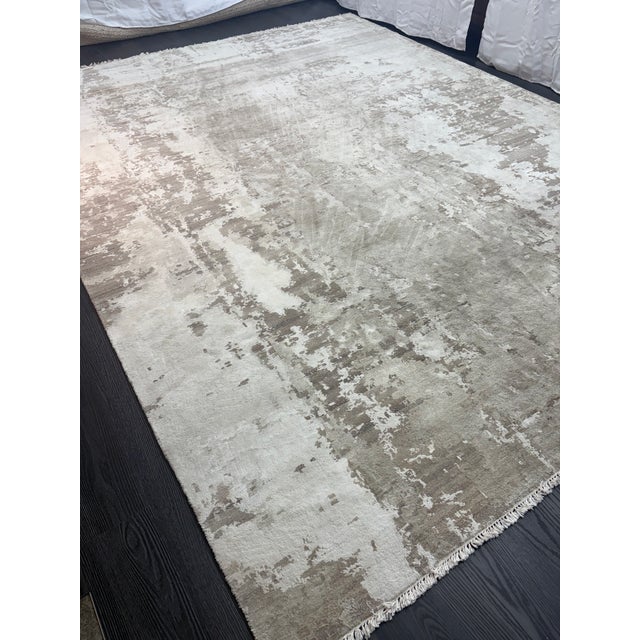 Restoration Hardware Restoration Hardware Azore Silk Rug — 9’ X 12’ Hand-Knotted Silk, Linen & Wool | Luxe Density For Sale - Image 4 of 17