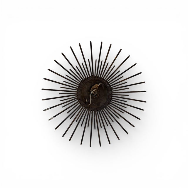 Spanish Mid 20th Century Spanish Gilded Iron Light Fixture For Sale - Image 3 of 4