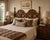 Striking vintage Queen-size headboard by Thomasville, attributed to the Valverde or Segovia collection. Crafted of solid...