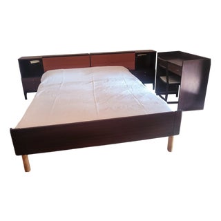 Double Bed with Headboard by Sarfatti for Mim, Italy, 1960s For Sale