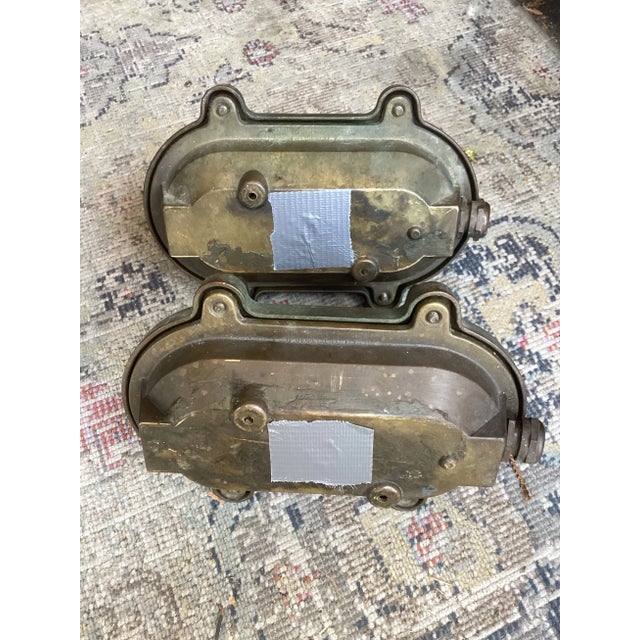 Industrial Brass Wall Lights, Set of 2 For Sale - Image 6 of 7
