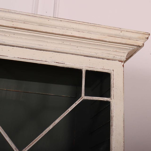 English Painted Glazed Bookcase in Oak, 1700s For Sale - Image 3 of 10