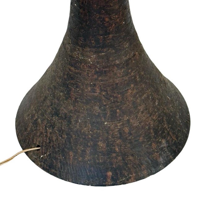 Mid-Century Modern Floor Lamp with White Opaline Shade and Brown Ceramic Base from Doria Leuchten, 1960s For Sale - Image 4 of 9