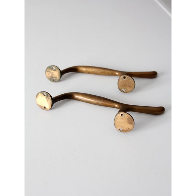Vintage Brass Door Handles Pair For Sale - Image 10 of 11