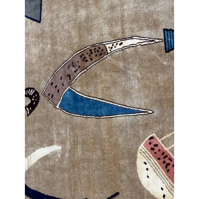 French Mid 20th Century Artistic Wool Rug Design After Kandinsky 6’7" X 9’11" For Sale - Image 4 of 11