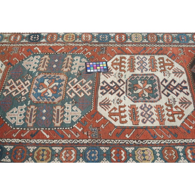 Textile Antique Kazak Rug 4' X 9'5'' For Sale - Image 7 of 9
