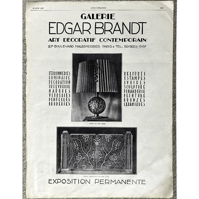 Large Art Deco Wrought Iron Table Lamp by Edgar-William Brandt, 1930s For Sale - Image 16 of 18