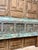 Mid-Century Modern Vintage Indian Door Headboard King Size | Distressed Blue Carved Wood Statement Headboard For Sale - Image 3 of 4