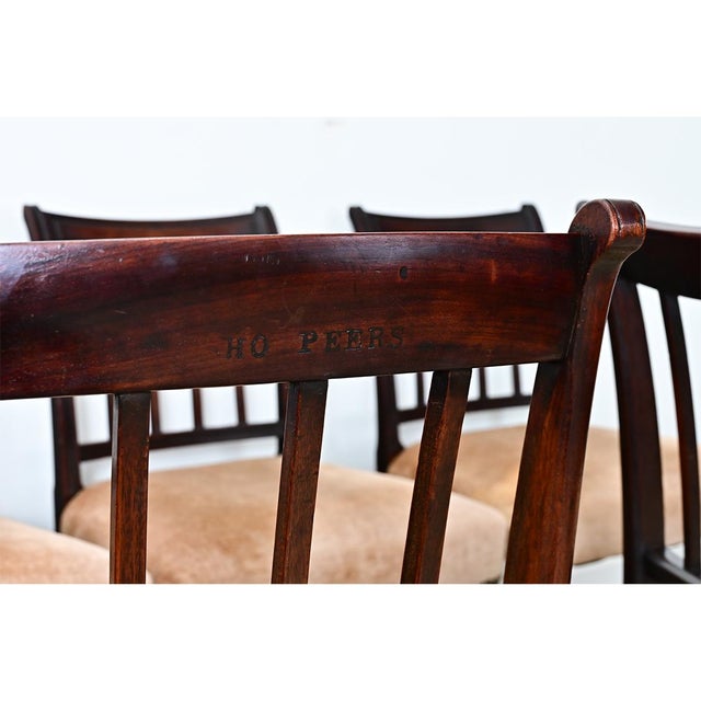 Set of 8 English 19th Century '' H.O. Peers '' Mahogany Dining Chairs For Sale - Image 11 of 12