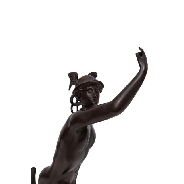 Italan Bronze Sculpture of Mercury or Hermes after Giambologna, 1960s For Sale - Image 10 of 11