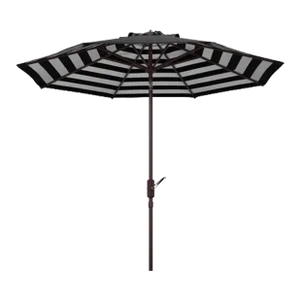 Athens Inside Out Striped 9ft Crank Outdoor Auto Tilt Umbrella - Black