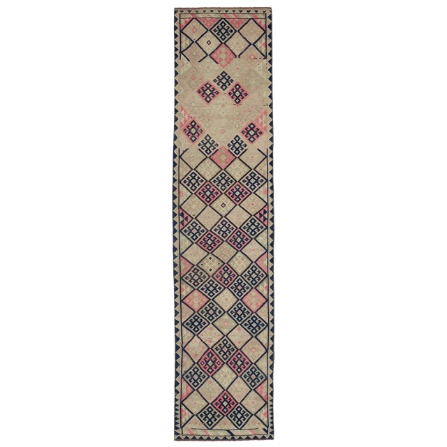 Beige Bohemian Runner Rug For Sale
