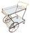 Mid-Century Modern Italian Brass and Glass Bar Cart with Lifting Top Tray, 1950s For Sale