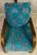 Turquoise Handmade Moroccan Checkered Blue Turquoise and Gray Wool Chair For Sale - Image 8 of 10