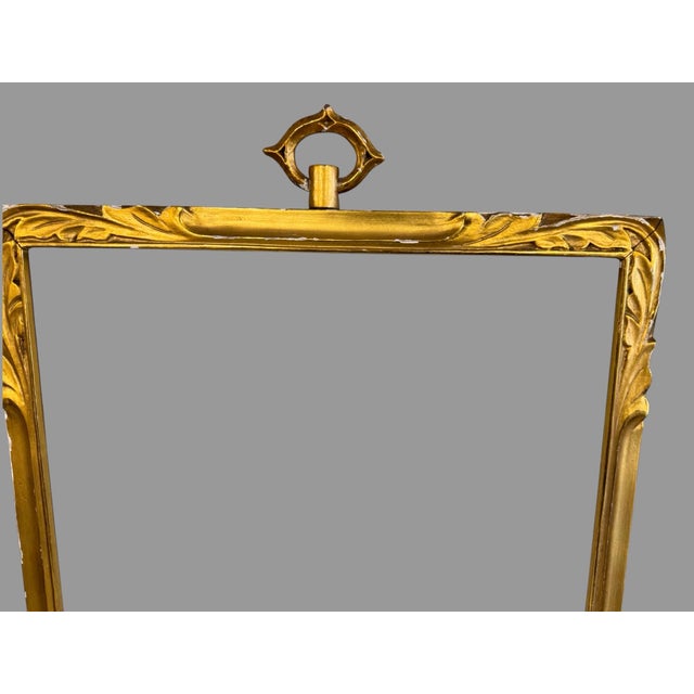 Antique French of Italian Gilt Wooden Hanging 18" Picture Photo Mirror Frame For Sale - Image 6 of 8