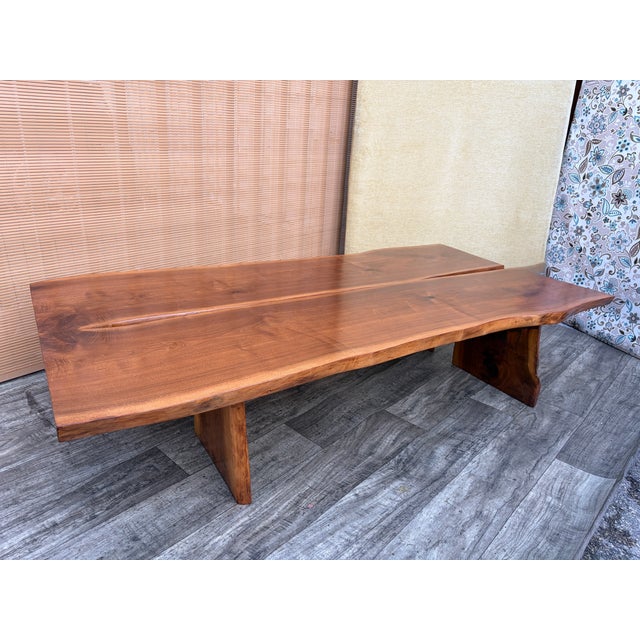 Organic Live-Edge Solid Wood Coffee Table in the Mira Nakashima Style. Circa 1980s. For Sale - Image 15 of 15